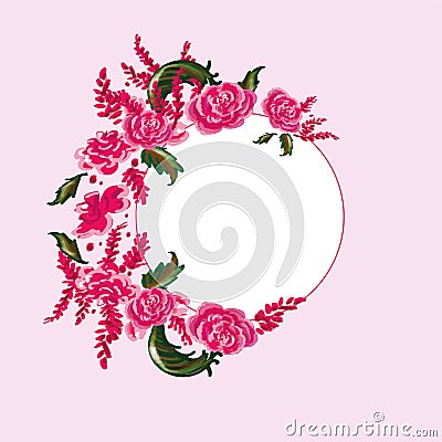 roses elements, frame illustration, place for an inscription. card. Vector Illustration